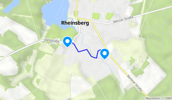 Kartenausschnitt Bahnhof Rheinsberg (Mark)